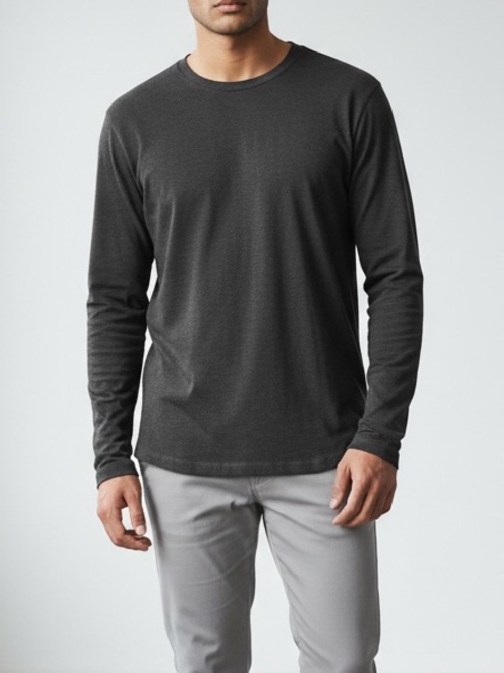 NWOT BANANA REPUBLIC Luxe Touch Performance Dark Grey Long-Sleeve TShirt